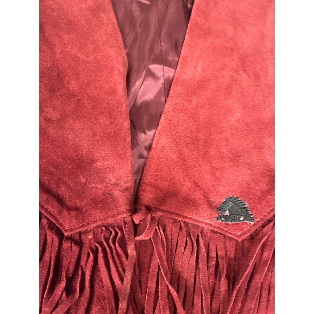 Vintage jordache suede fringe vest burgundy 
Size s - Picture 2 of 11